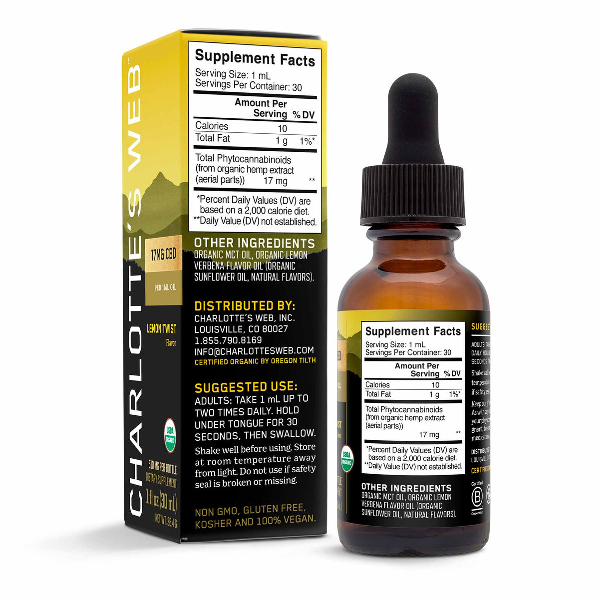 charlottes web CBD OIL: 17MG CBD/1ML