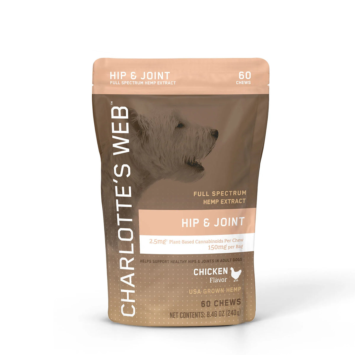 CHARLOTTE'S WEB HEMP CHEWS | 2.5 MG ACTIVE CBD HIP & JOINT CHEWS CHICKEN 60 CT