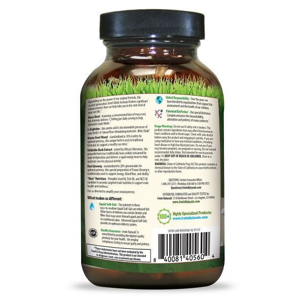 Irwin Naturals Next Level Steel Libido X2 Dietary Supplements Softgels - 75ct