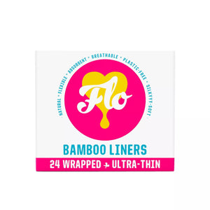 Flo Here We Flo Organic Bamboo Leakproof and Highly Absorbent Slim Panty Liners - 24ct