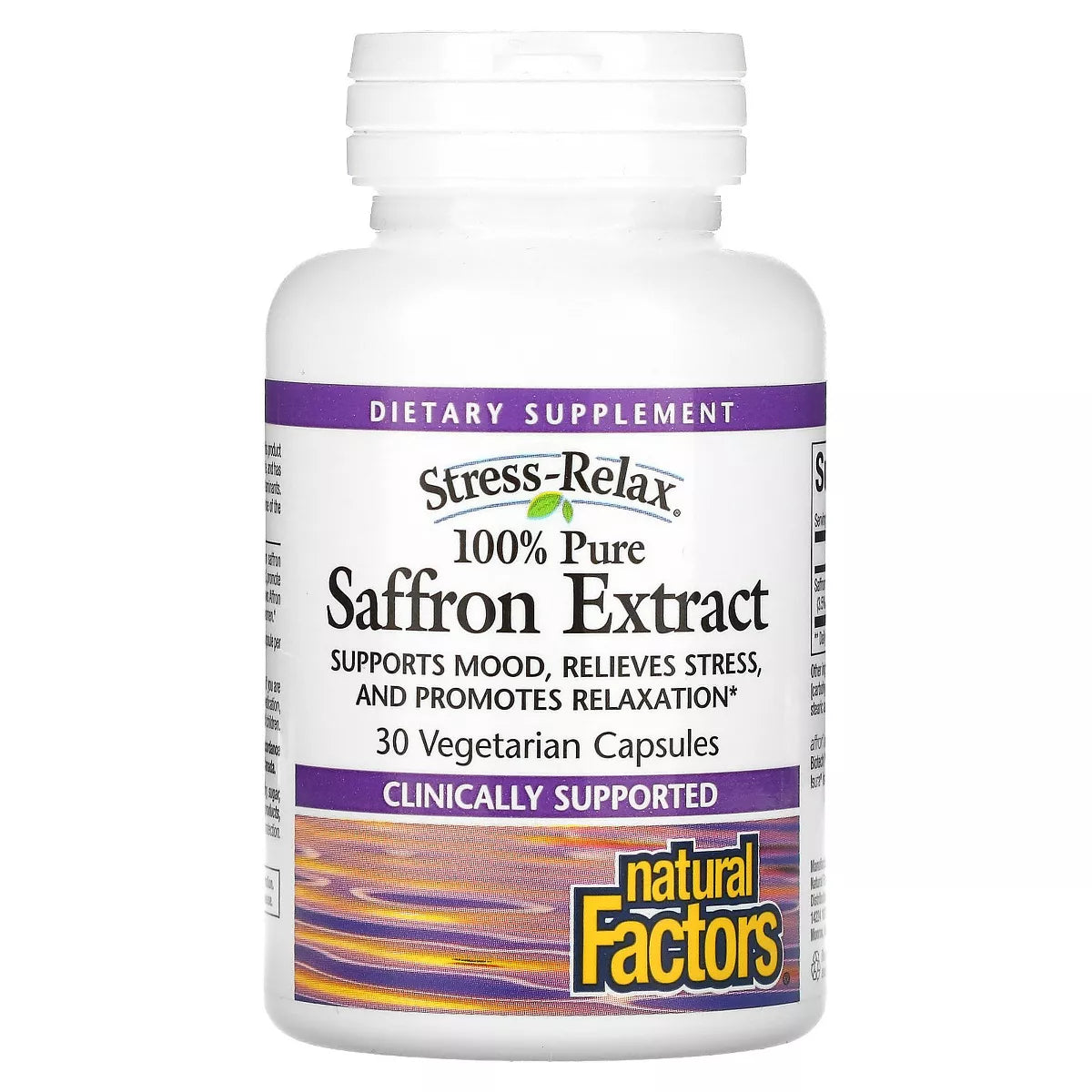 Natural Factors Stress-Relax, 100% Pure Saffron Extract, 30 Vegetarian Capsules