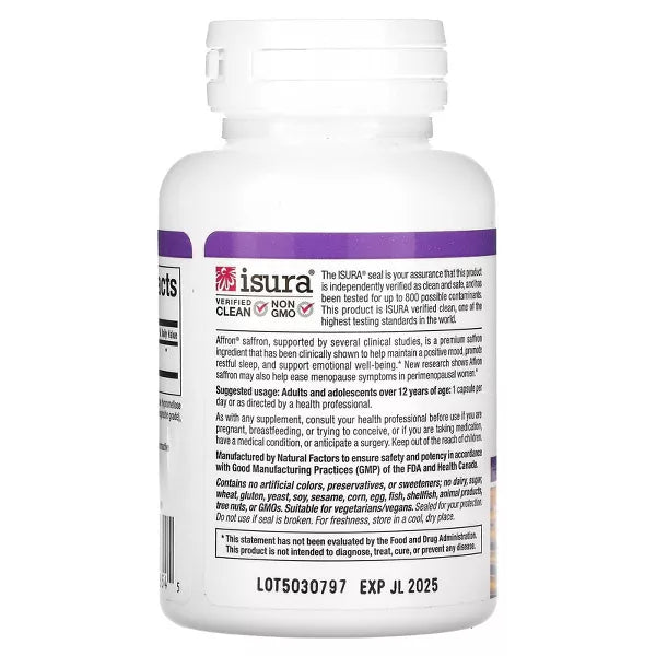 Natural Factors Stress-Relax, 100% Pure Saffron Extract, 30 Vegetarian Capsules