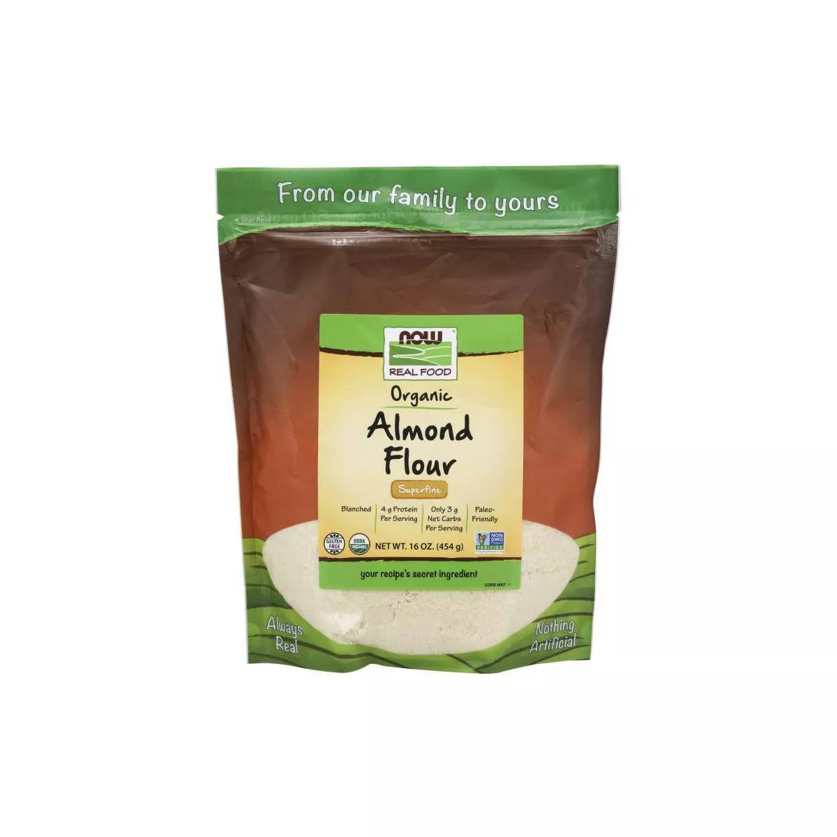 Organic Almond Flour Super Fine by Now Foods - 1 lb Bag