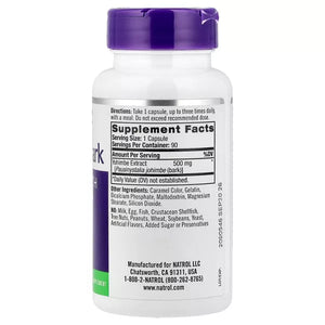 Natrol Yohimbe Bark, 500 mg, 90 Capsules