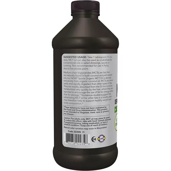 Now Foods Organic MCT Oil Derived From Coconut Oil, Pure &amp; Unflavored by Now Foods - 16 fl oz Liquid
