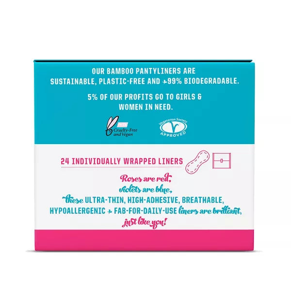 Flo Here We Flo Organic Bamboo Leakproof and Highly Absorbent Slim Panty Liners - 24ct