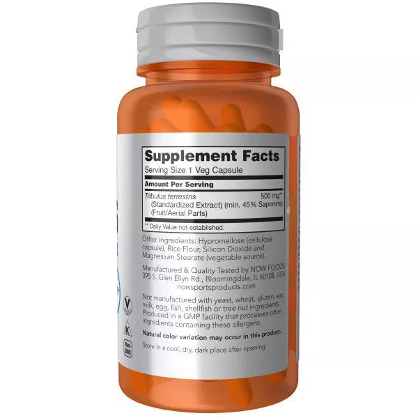 NOW Sports Nutrition, Tribulus (Tribulus terrestris) 500 mg, Enhanced Vitality*, 100 Veg Capsules