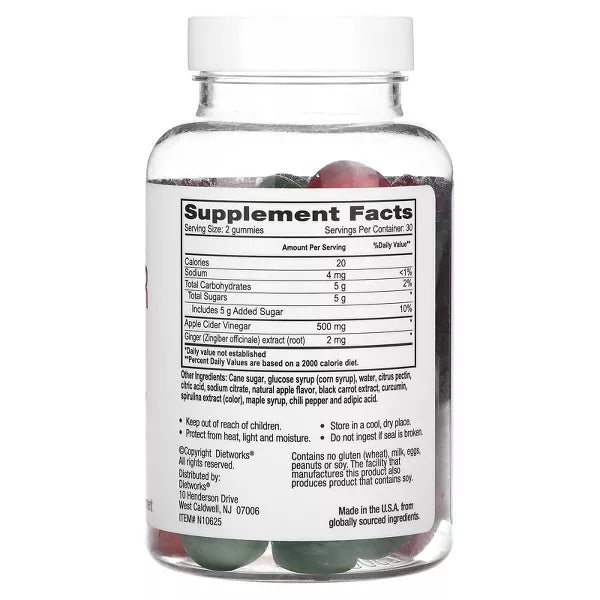 Diet Works Apple Cider Vinegar Gummies 60 Gummies
