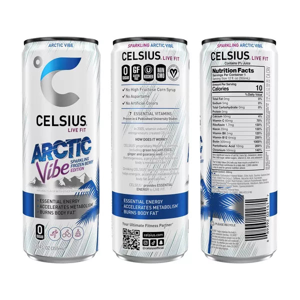 CELSIUS Sparkling Arctic Vibe Functional Energy Drink - 12 fl oz Can