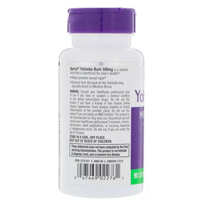 Natrol Yohimbe Bark, 500 mg, 90 Capsules