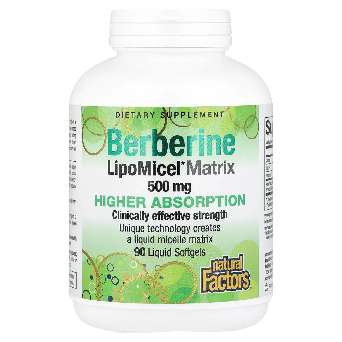 Natural Factors, Berberine LipoMicel Matrix, 90 Liquid Softgels