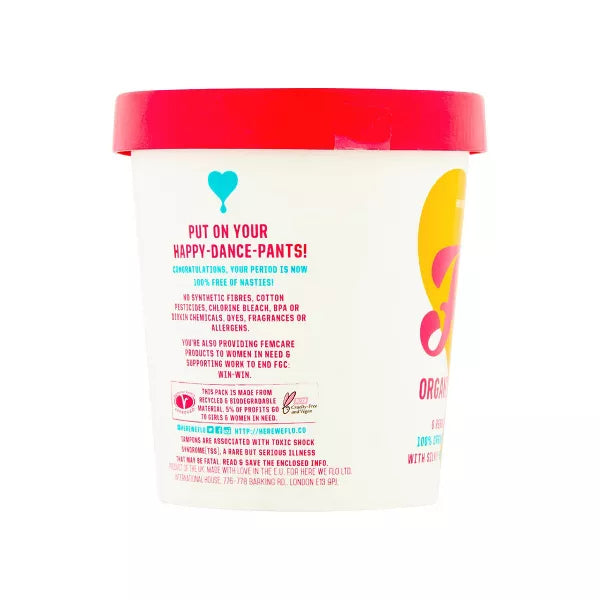 Flo Here We Flo Organic Cotton Eco-Applicator Biodegradable Tampons - 14ct
