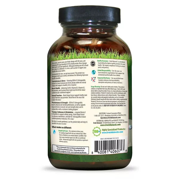 Irwin Naturals Testosterone UP Strength &amp; Size - 60 Softgels