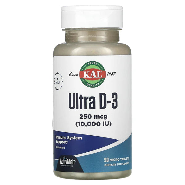 KAL 10000 Iu Ultra D-3 Tablets, 90 Count