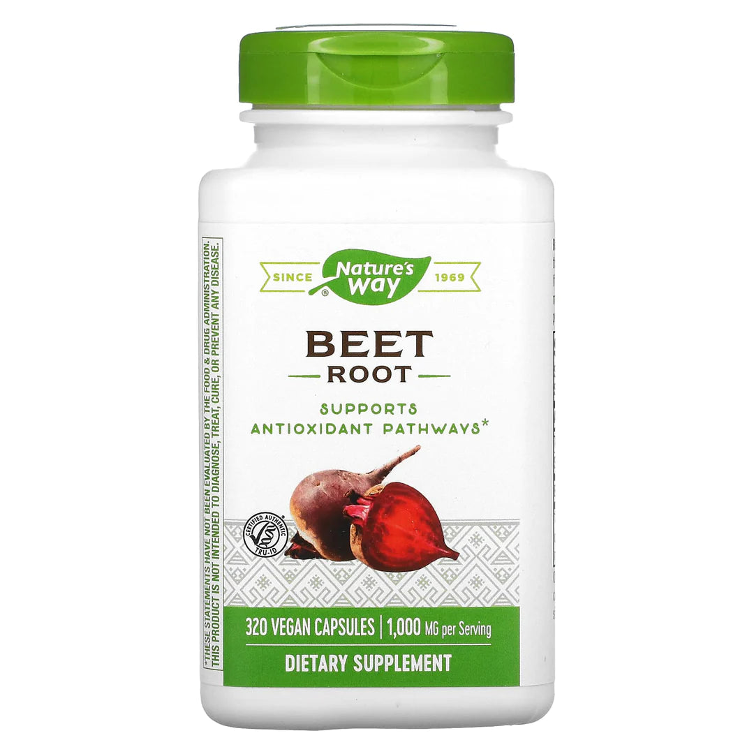 Nature&#39;s Way Beet Root, Supports Antioxidant Pathways*, Helps Neutralize Free Radicals*, 1,000 mg per 2-Capsule Serving, Vegan, 320 Capsules