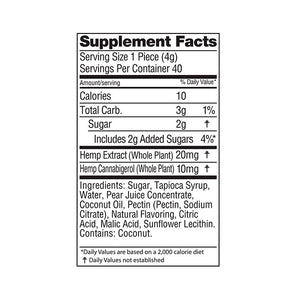 Wyld CBD, Pear Gummies, Broad Spectrum THC-Free, 40ct, 400mg CBG + 800mg CBD