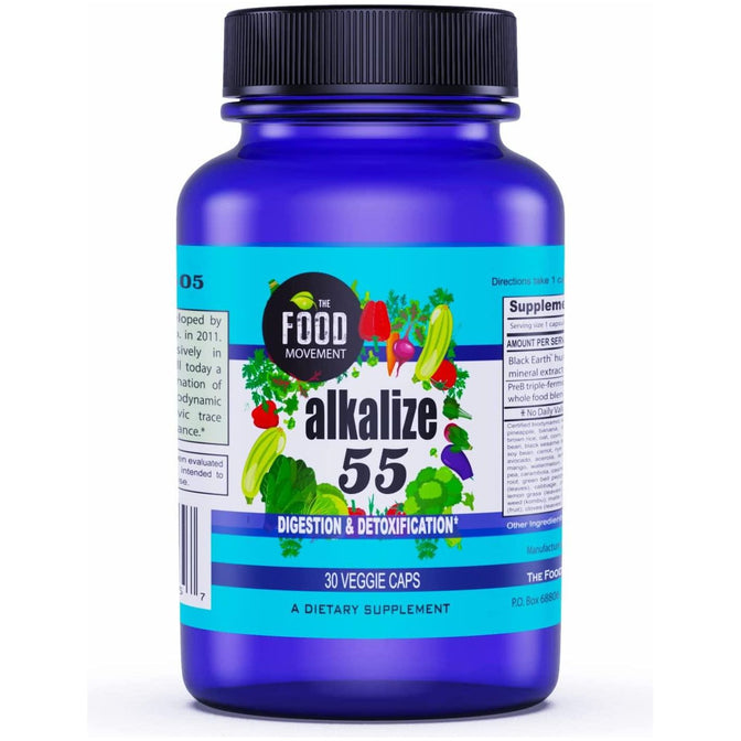 The Food Movement Co. Alkalize 55 Fulvic Minerals - 60 Veggie Caps