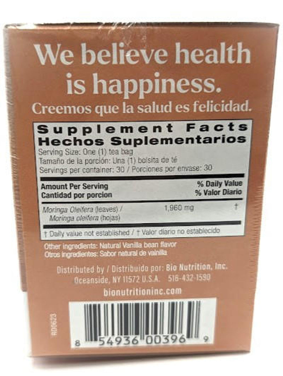 Bio Nutrition Moringa Tea Vanilla Flavor 30 Bags