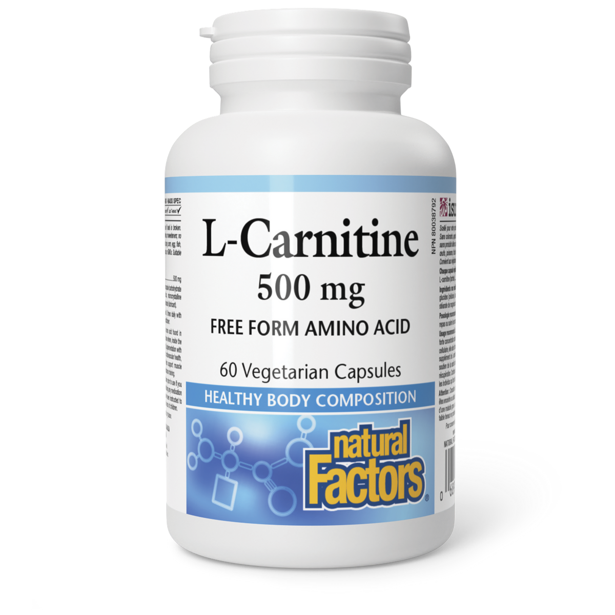 Natural Factors L-Carnitine 500 mg 60 Vegetarian Capsules