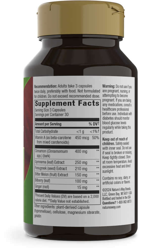 Nature&#39;s Way, Blood Sugar Manager, Premium Blend, 90 Capsules