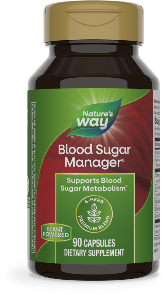 Nature&#39;s Way, Blood Sugar Manager, Premium Blend, 90 Capsules