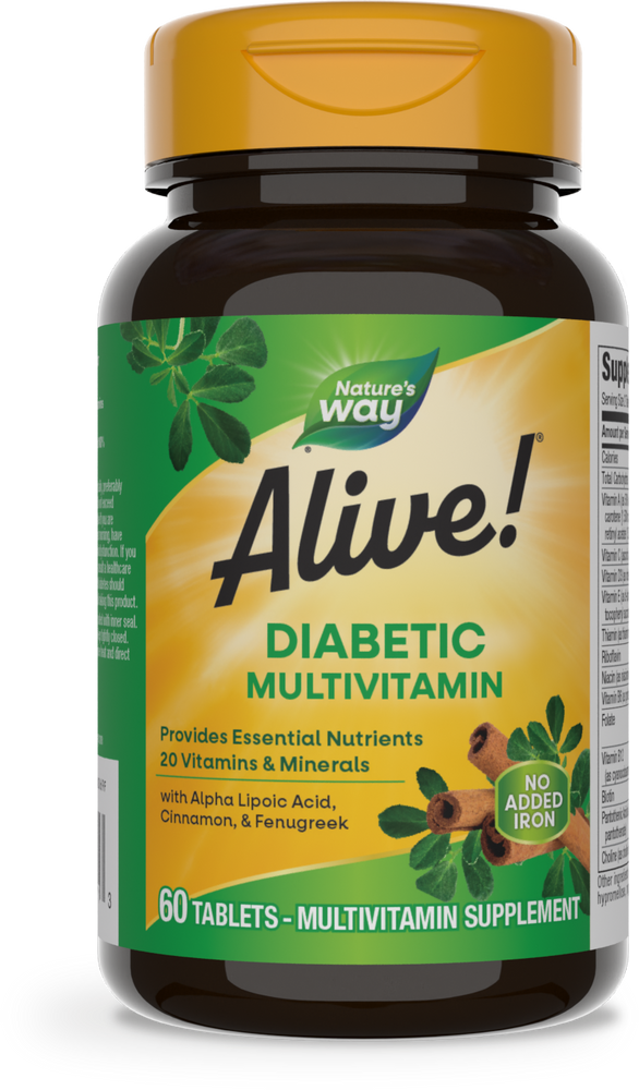 Nature&#39;s Way, Alive! Diabetic Multivitamin, 60 Tablets
