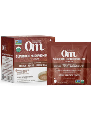 Om Mushrooms, Mushroom Coffee Blend, 10 Packets, .21 oz (5.9 g) Each