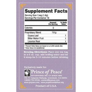 Prince of Peace, Herbal Tea, Blood Sugar, 18 Tea Bags, 1.14 oz (32.4 g)