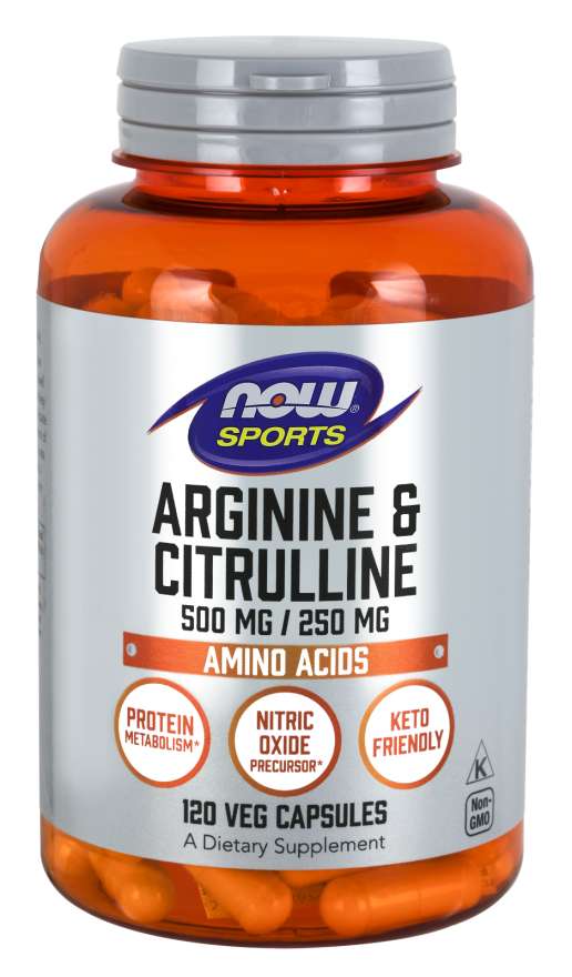 Now Foods Arginine &amp; Citrulline 500 mg / 250 mg 120Veg Capsules | Amino Acids