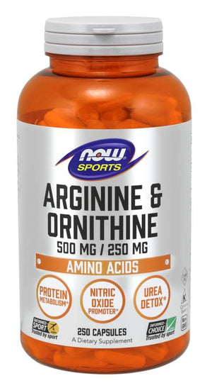 NOW Foods Sports Arginine & Ornithine, 250 Capsules
