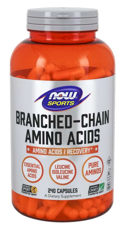 NOW Foods Sports Nutrition, Branched Chain Amino Acids, With Leucine, Isoleucine and Valine, 240 Veg Capsules