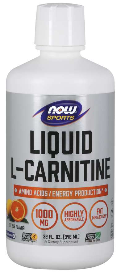 NOW Foods Sports L-Carnitine Liquid Citrus, 1000 mg, 32 fl oz