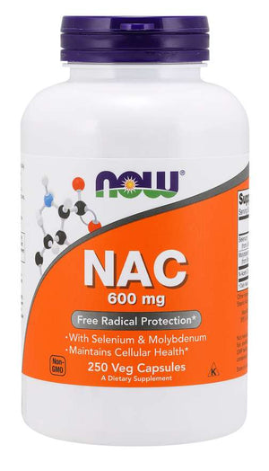 NOW Supplements, NAC (N-Acetyl Cysteine) 600 mg with Selenium, 250 Veg Capsules