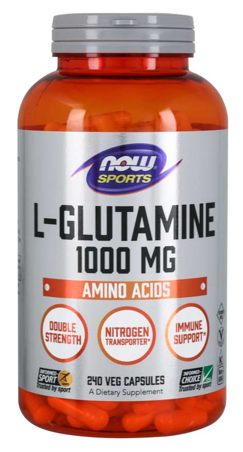 NOW Sports Nutrition, L-Glutamine, Double Strength 1,000 mg, Amino Acid, 240 Veg Capsules