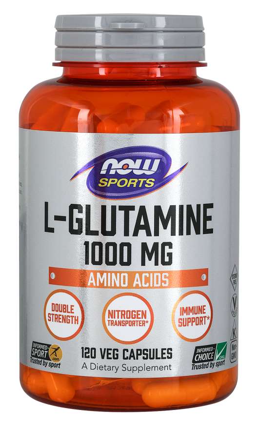 NOW Foods Sports Nutrition, L-Glutamine, Double Strength 1,000 mg, Amino Acid, 120 Veg Capsules