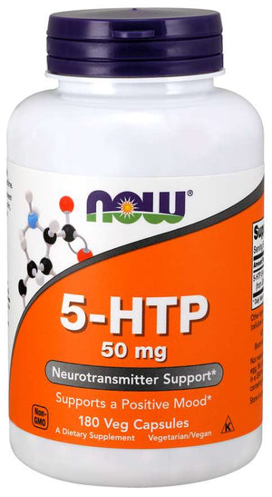NOW Foods 5-HTP, 50 mg, 180 Veg Capsules