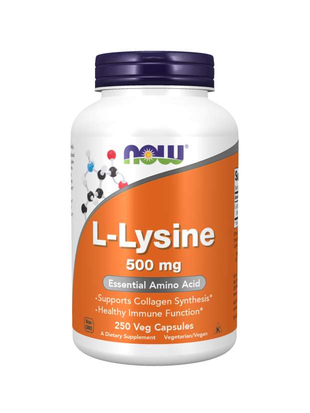 NOW L-Lysine, 500 mg, 250 Capsules