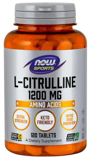 NOW Foods Sports L-Citrulline Extra Strength, 1200 mg, 120 Tablets