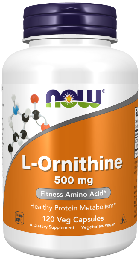 NOW Foods Supplements, L-Ornithine (L-Ornithine Hydrochloride) 500 mg, Amino Acid, 120 Veg Capsules
