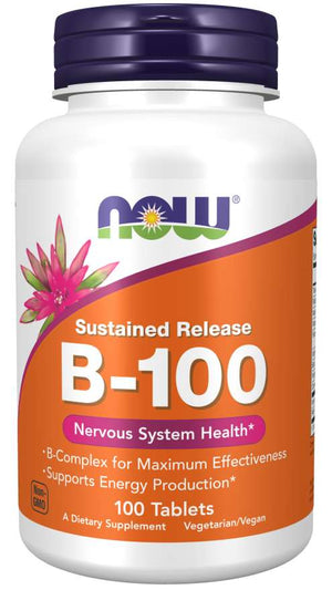 NOW Foods B-100 Sustained Release, 100 Tablets