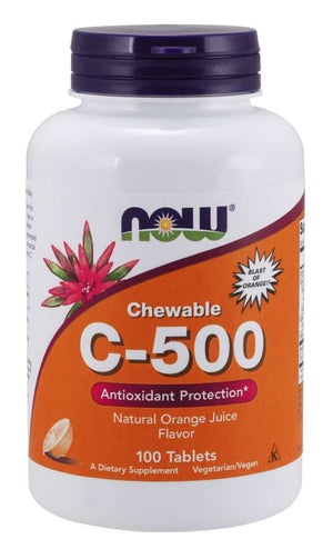 NOW Foods Chewable C-500 Orange Juice, 100 Tablets