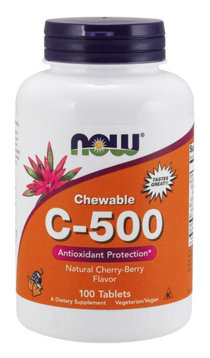 NOW Foods Chewable C-500 Natural Cherry-Berry, 100 Tablets