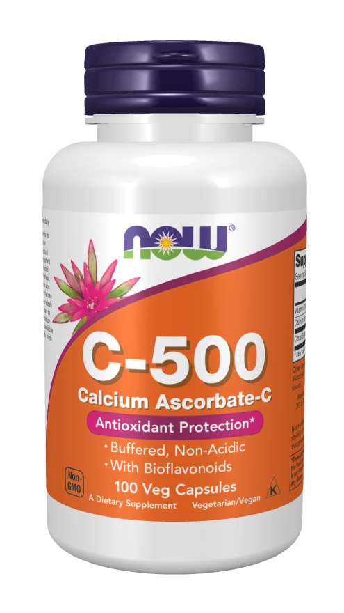 NOW C-500 Calcium Ascorbate-C, 100 Capsules