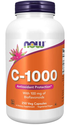 NOW Supplements, Vitamin C-1,000 with 100 mg of Bioflavonoids, Antioxidant Protection*, 250 Veg Capsules