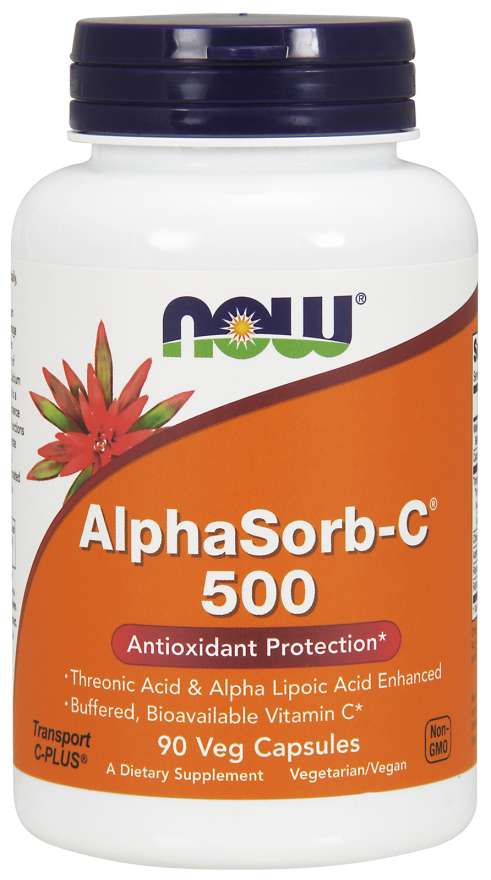 NOW Supplements, AlphaSorb-C 500 mg with Threonic Acid &amp; Alpha Lipoic Acid Enhanced, 90 Veg Capsules