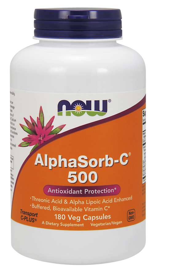 NOW Foods AlphaSorb-C® 500, 180 Veg Capsules