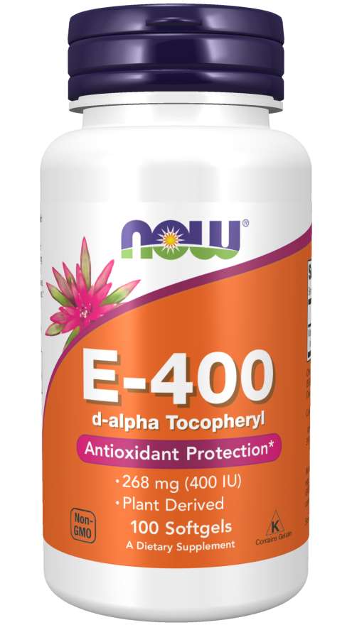 NOW Foods E-400 d-alpha Tocopheryl, 100 Softgels
