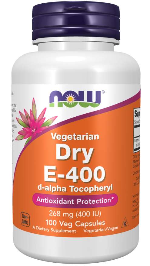 NOW Vegetarian Dry E-400, 100 Veg Capsules