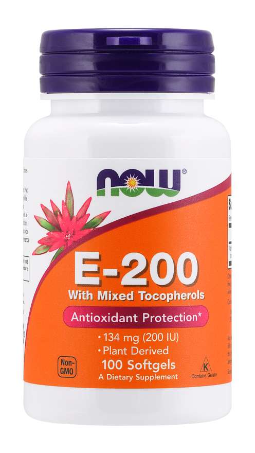 NOW Natural E-200, 100 Softgels