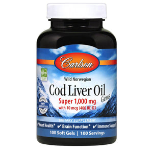 Cod Liver Oil Gems™, Super | 1,000 mg - Discount Nutrition Store
